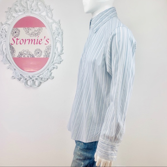 7 Diamond/Embroider Floral Striped White Gray Blue - Picture 5 of 8